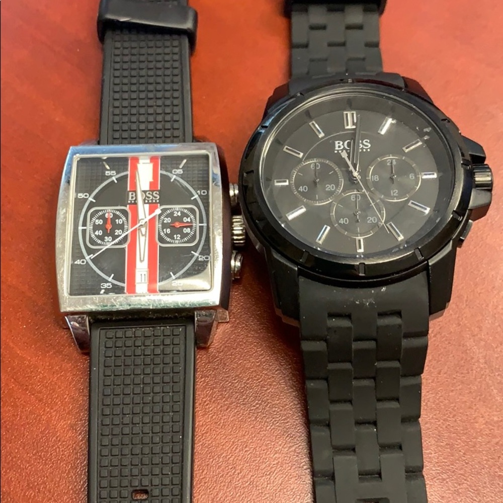 2 Hugo boss watches, rubber straps